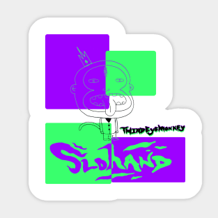 Third Eye Monkey (purple and green) Sticker